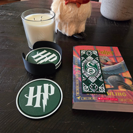 Serpent Reading Bundle – Coaster Set & Matching Bookmark