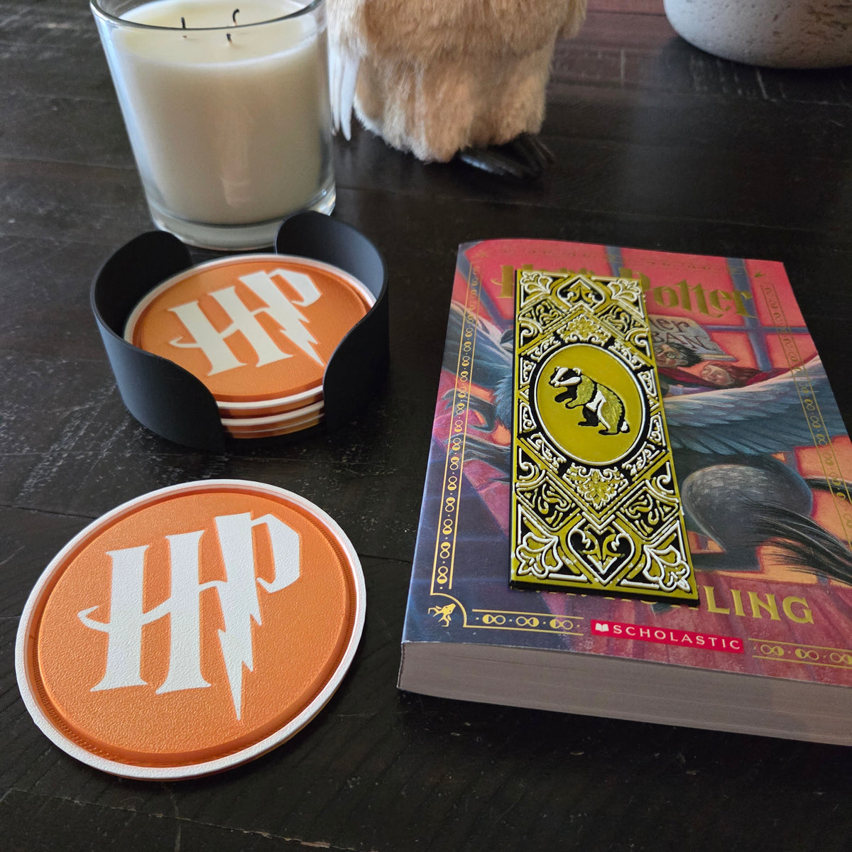 Badger Reading Bundle – Coaster Set & Matching Bookmark